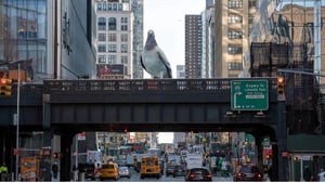 Iván Argote, Dinosaur, 2024 (rendering). A High Line Plinth commission. On view October 2024-spring 2026. Image courtesy of the artist and the High Line